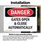 Signmission Gates Open And Close Automatically, 10 in W x Rectangle, Vinyl Decal OS-2PACK-DS-D-710-L-1282 - alternate 3